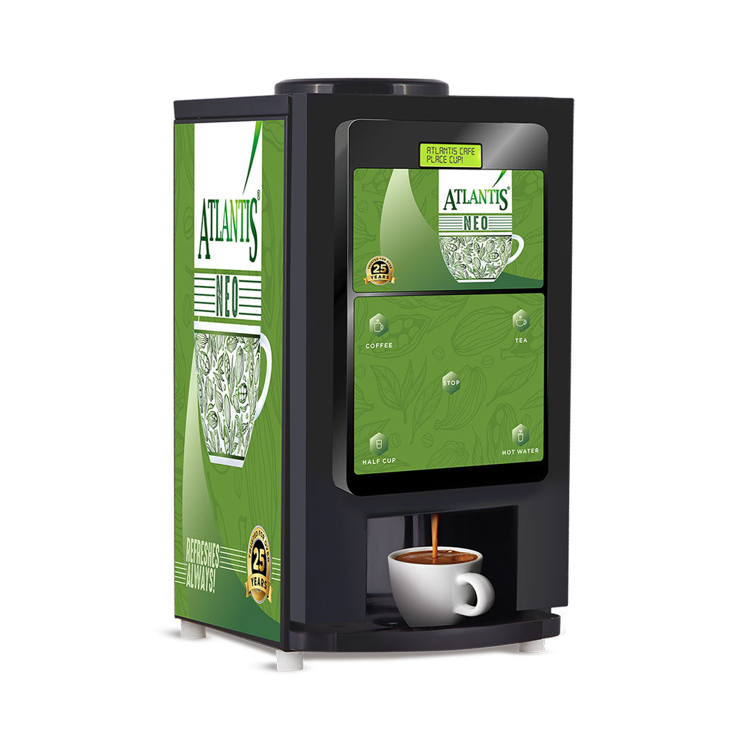 ATLANTIS NEO COIN OPERATED 2-Lane Tea and Coffee Vending Machine- Dedicated Hot Water