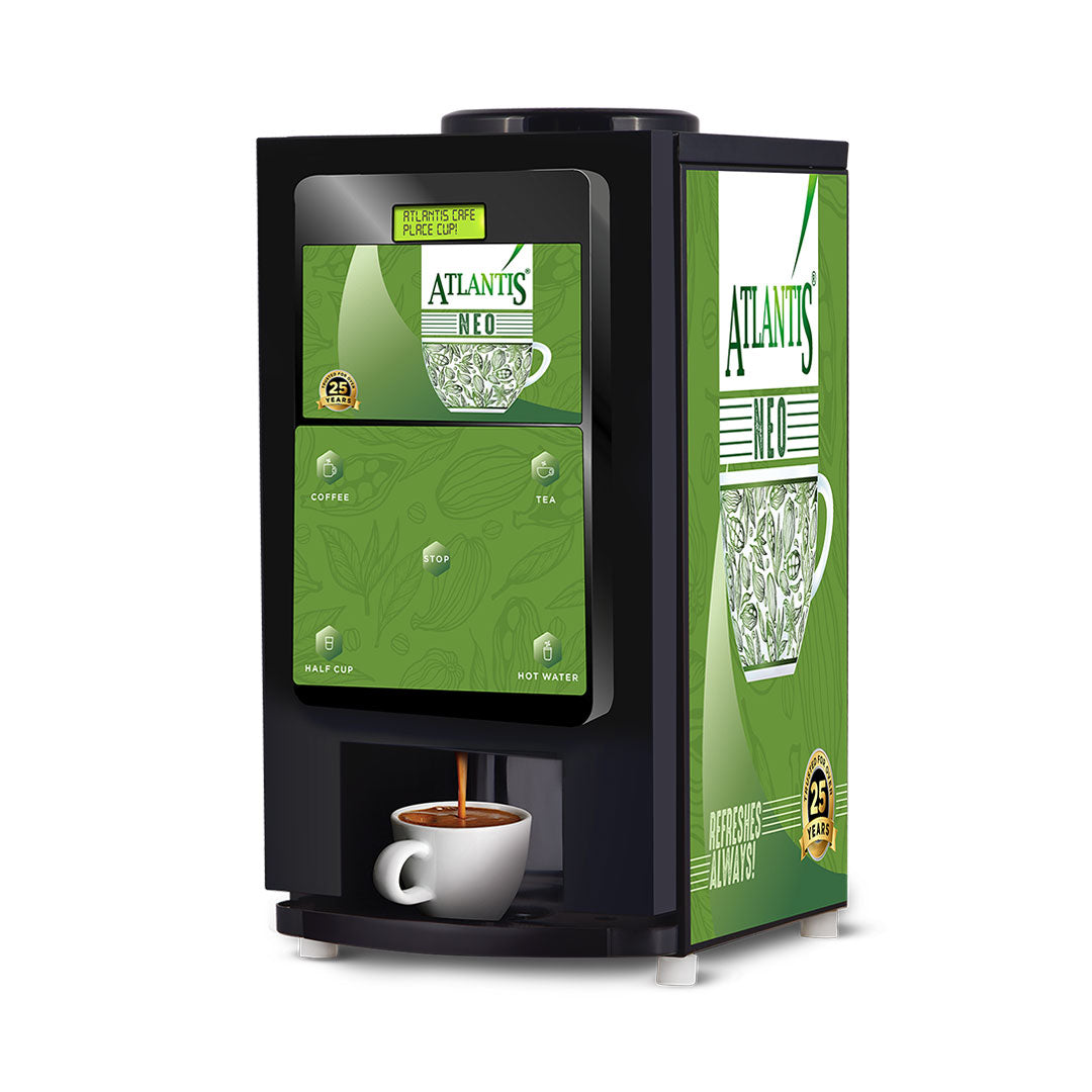 ATLANTIS NEO COIN OPERATED 2-Lane Tea and Coffee Vending Machine- Dedicated Hot Water