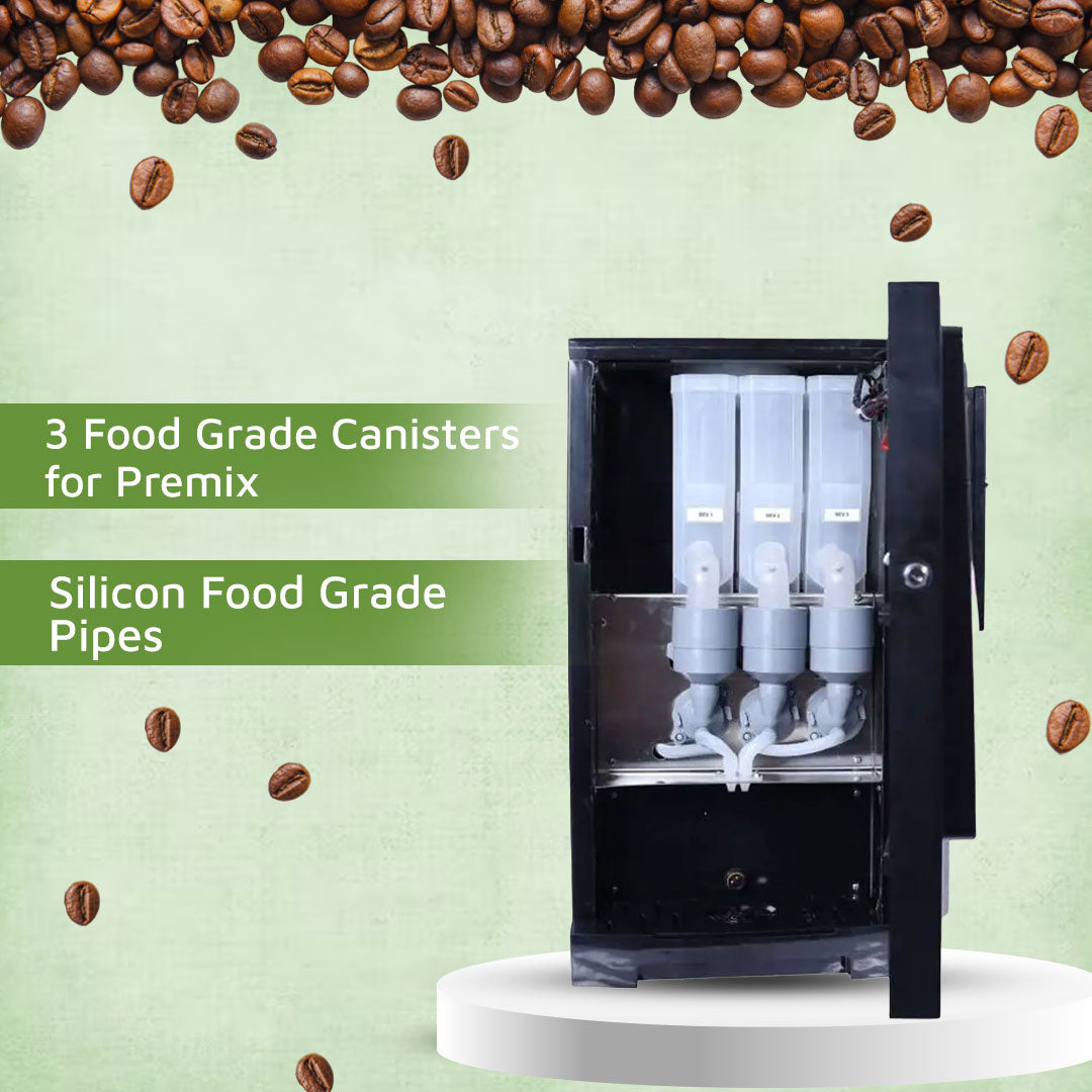 Atlantis Neo Coin Operated 3-Lane Tea and Coffee Vending Machine – Dedicated Hot Water