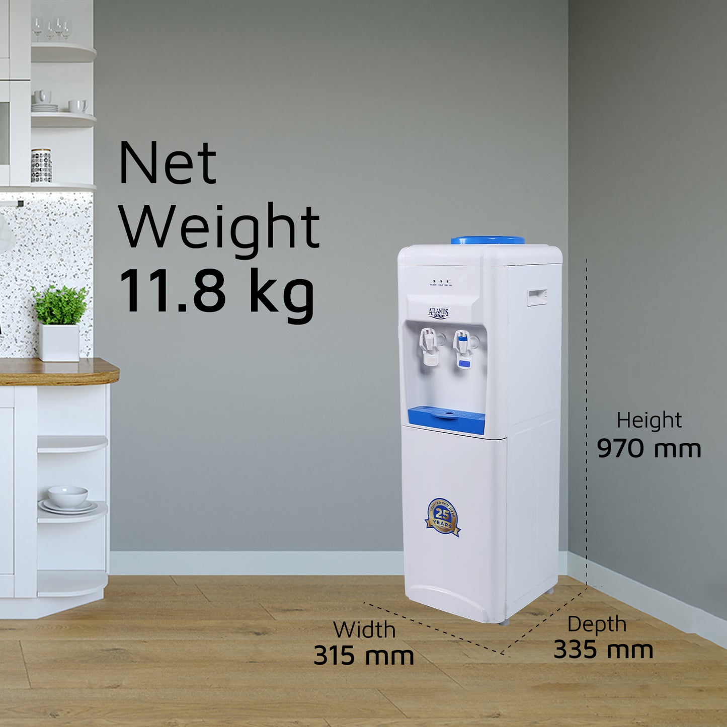 Atlantis Blue Normal And Cold Floor Standing Water Dispenser