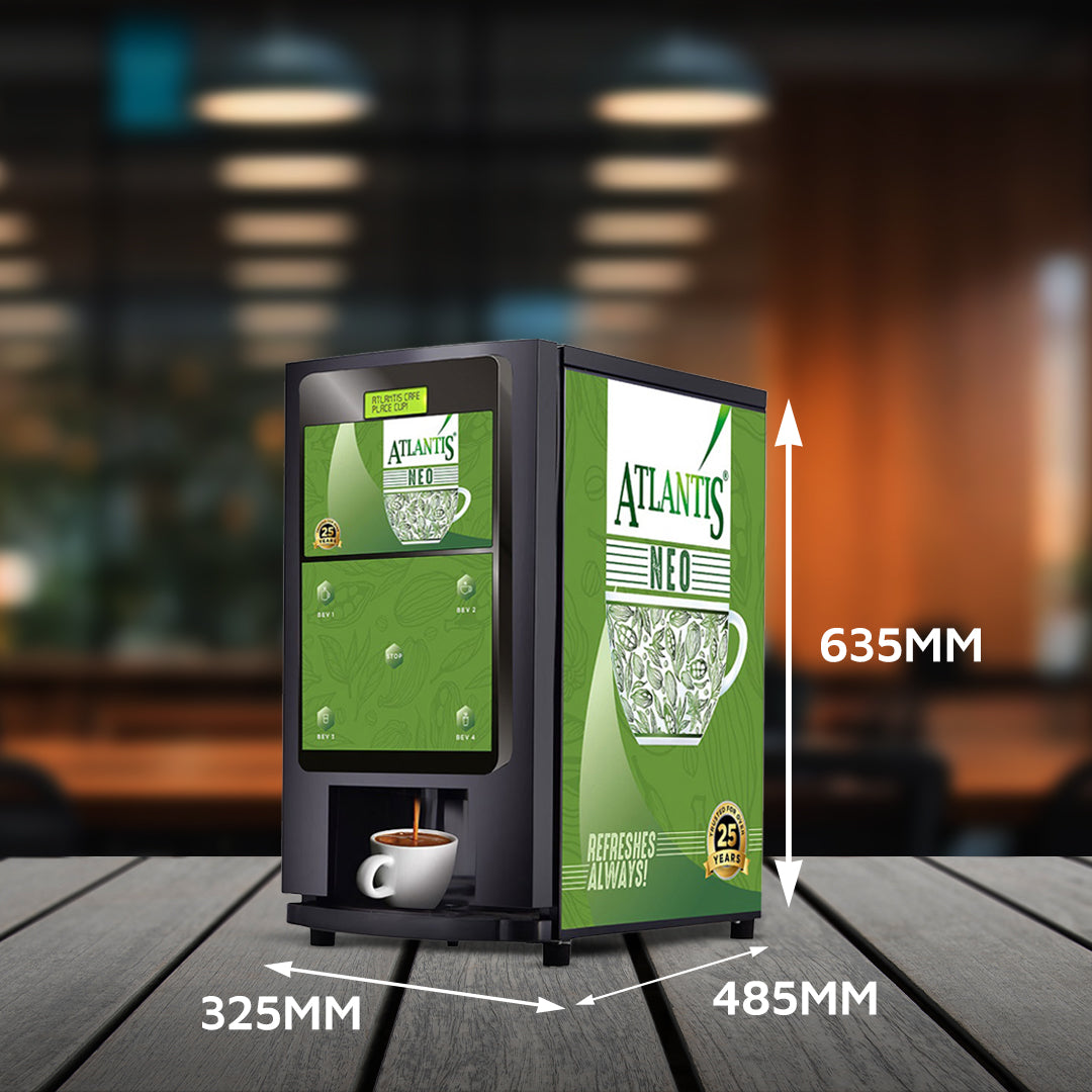 ATLANTIS NEO 3-Lane Tea and Coffee Vending Machine - Dedicated Hot Water