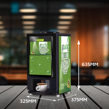 ATLANTIS NEO COIN OPERATED 2-Lane Tea and Coffee Vending Machine- Dedicated Hot Water