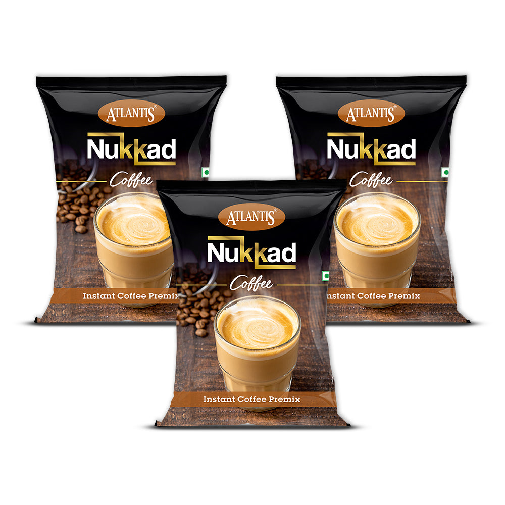 ATLANTIS Nukkad 3-in-1 Coffee Premix| 1kg | designed for Making Coffee in a Vending Machine