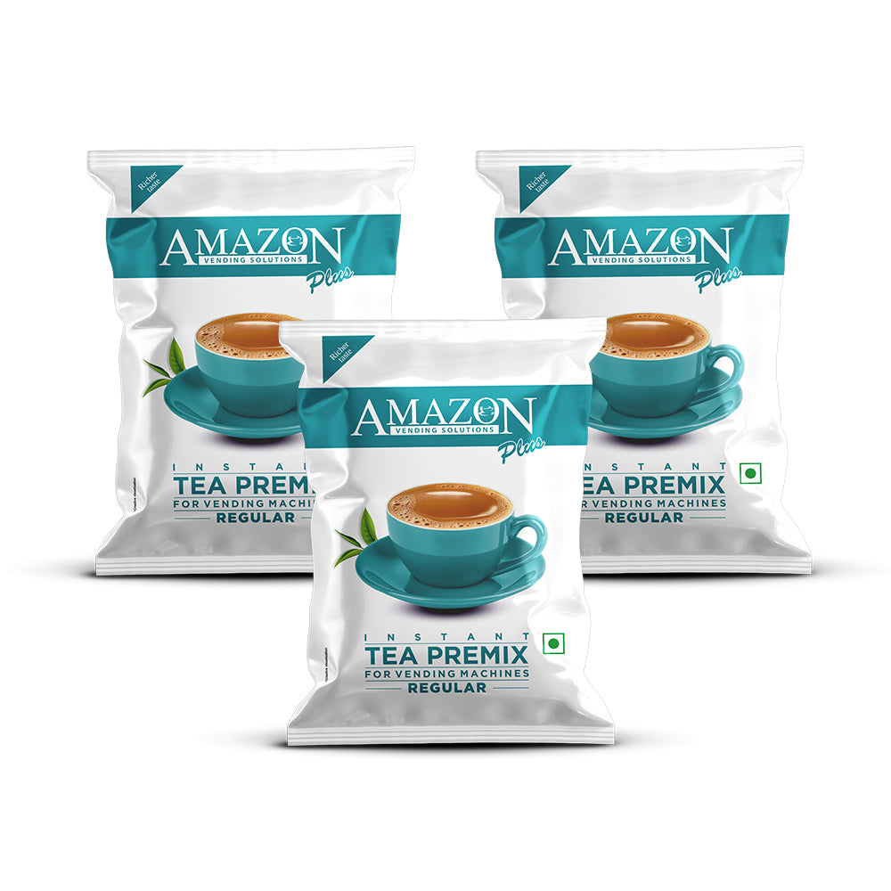 AMAZON Plus Regular 3-in-1 Tea Premix Powder for Vending Machines | 1KG | |No Milk, Sugar Required