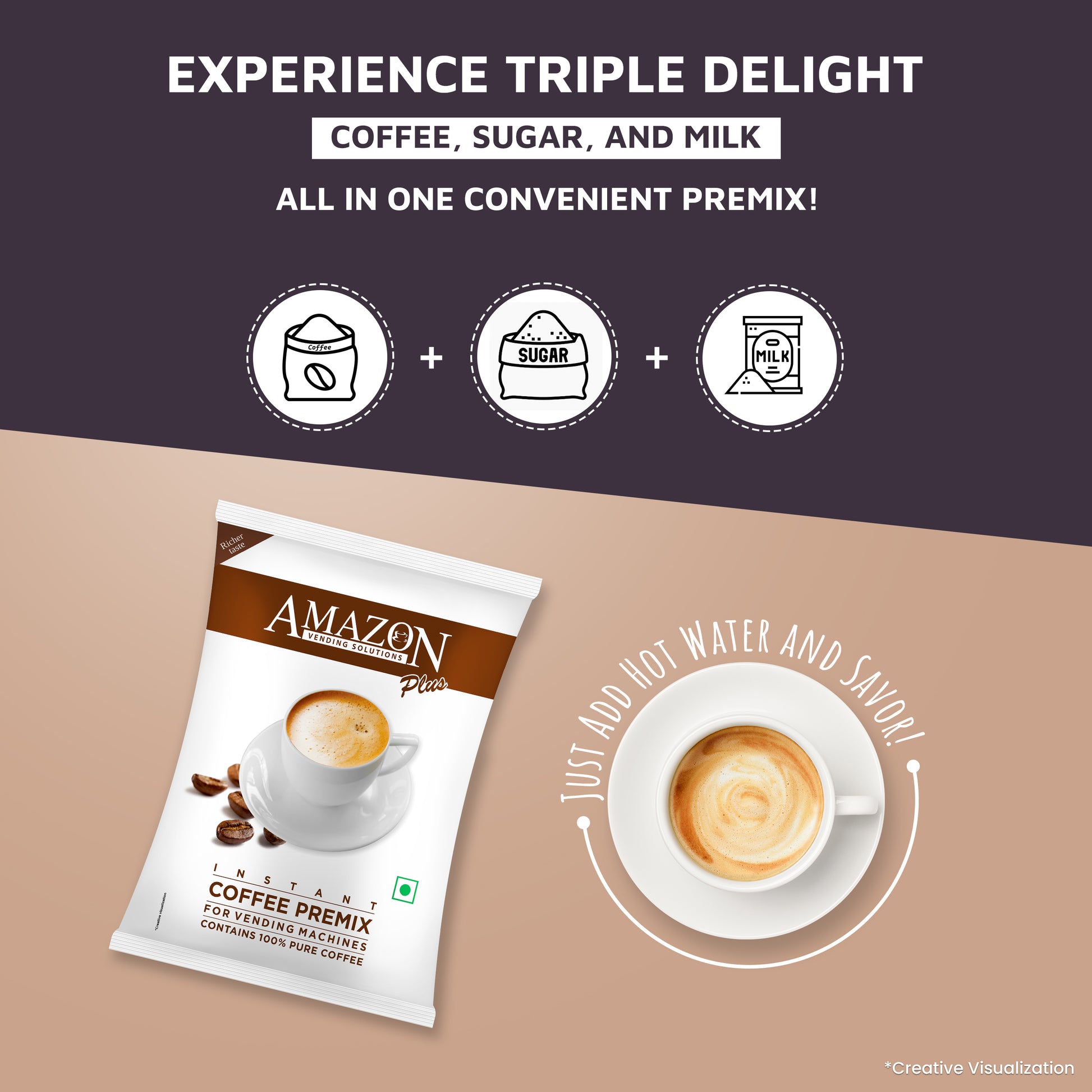 AMAZON Plus 3-in-1 Instant Coffee Premix