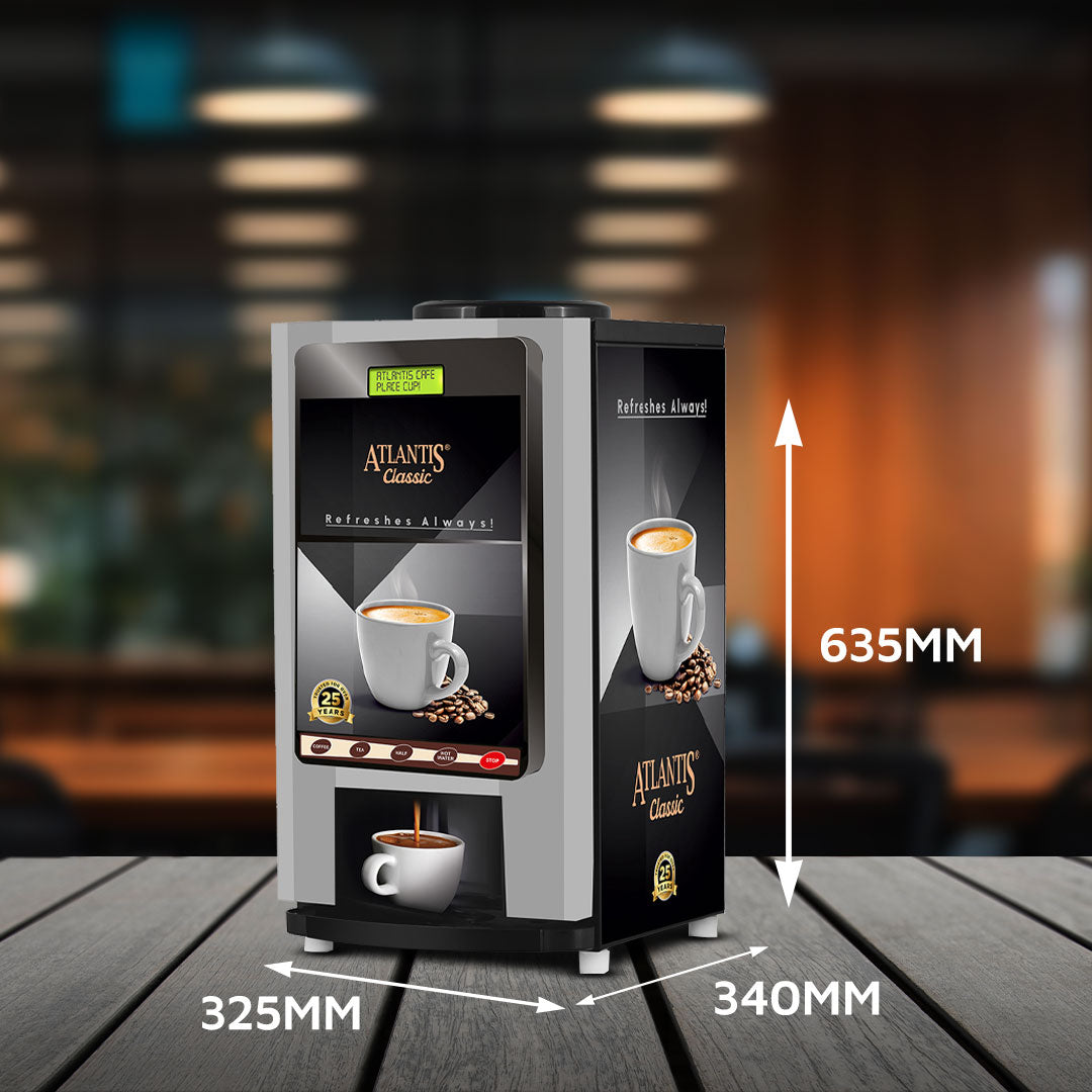 ATLANTIS CLASSIC - 2 Lane Tea-Coffee Vending Machine - 3 Ltrs hot Tank