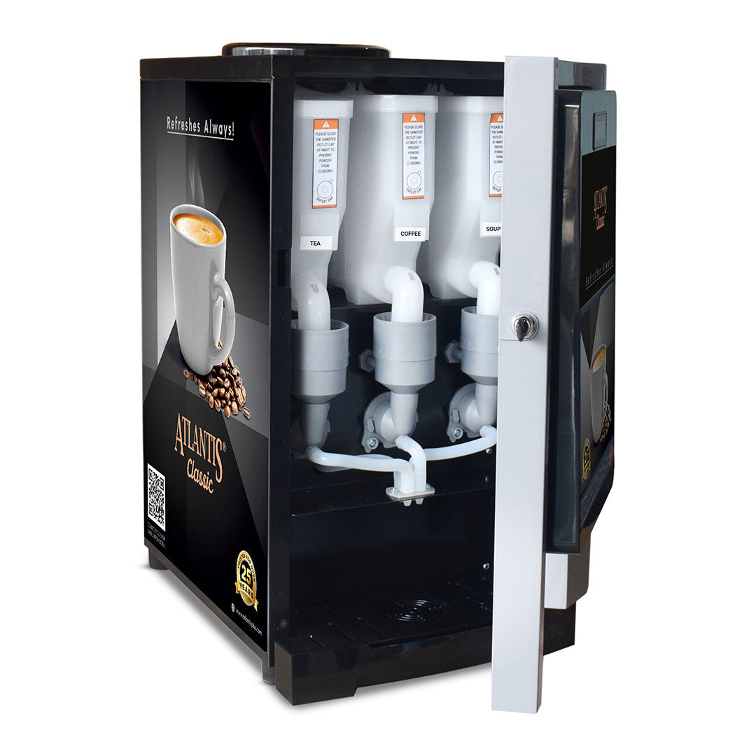 ATLANTIS CLASSIC - 3 Lane Tea and Coffee Vending Machine – 3 Ltrs hot Tank