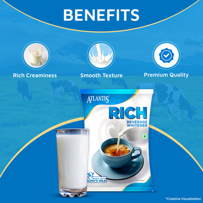 Atlantis Rich Beverage Dairy Whitener | 500gms Pack for Select Machines