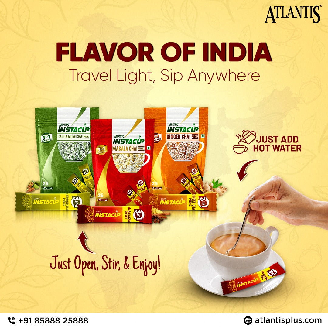 Instant Tea Premix Sachets - On-the-go Refreshment - Atlantis