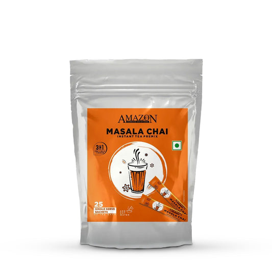 AMAZON 3 in 1 Instant Masala Chai Premix | 25 Sachets X 14 Grams Pouch Pack