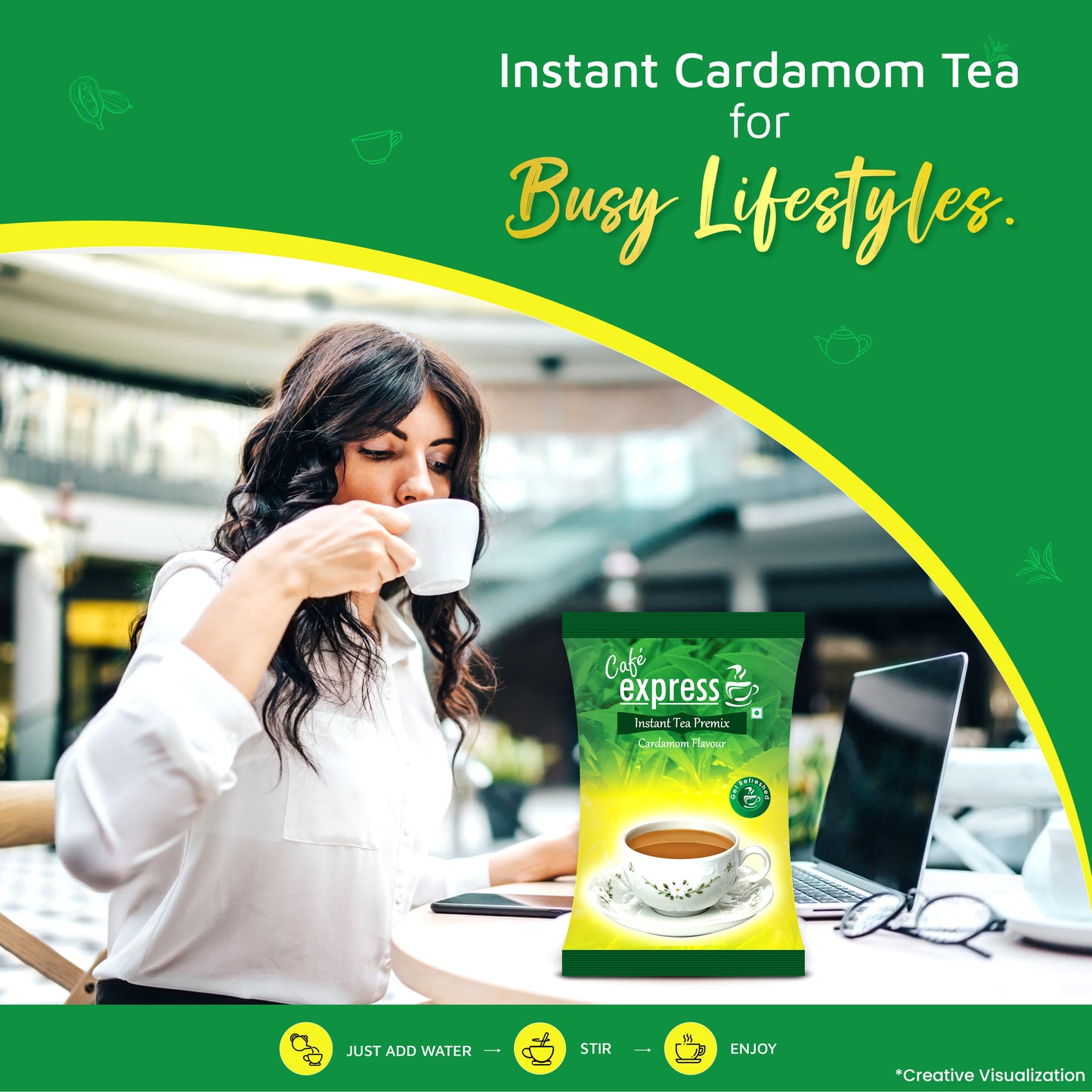 Cafe Express Instant Cardamom Tea Premix for Vending Machines