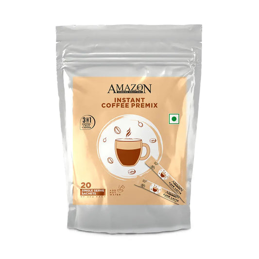 AMAZON 3-in-1 Instant Coffee Premix | 20 Sachets X 20 Grams Pouch