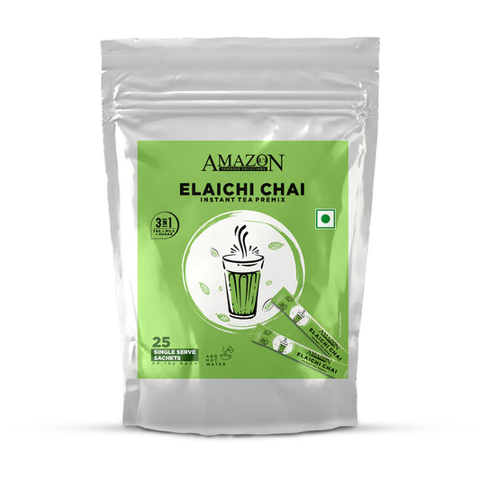 AMAZON 3 in 1 Instant Elaichi Chai Premix | 25 Sachets X 14 Grams Pouch Pack