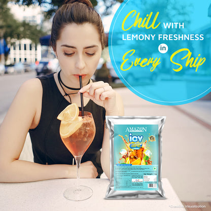 AMAZON Icy Lemon Flavoured Iced Tea Premix | 1kg |  Just Add Cold Water | Uses In Cold Beverage Vending Machine