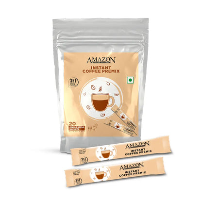 AMAZON 3-in-1 Instant Coffee Premix | 20 Sachets X 20 Grams Pouch