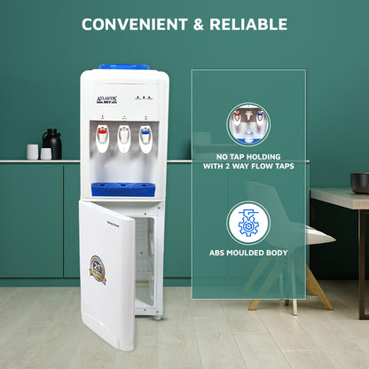 ATLANTIS SKY (Hot, Normal & Cold) Floor Standing Water Dispenser | Cooling Cabinet (Small Fridge)- 3 Taps