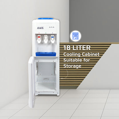 ATLANTIS SKY (Hot, Normal & Cold) Floor Standing Water Dispenser | Cooling Cabinet (Small Fridge)- 3 Taps