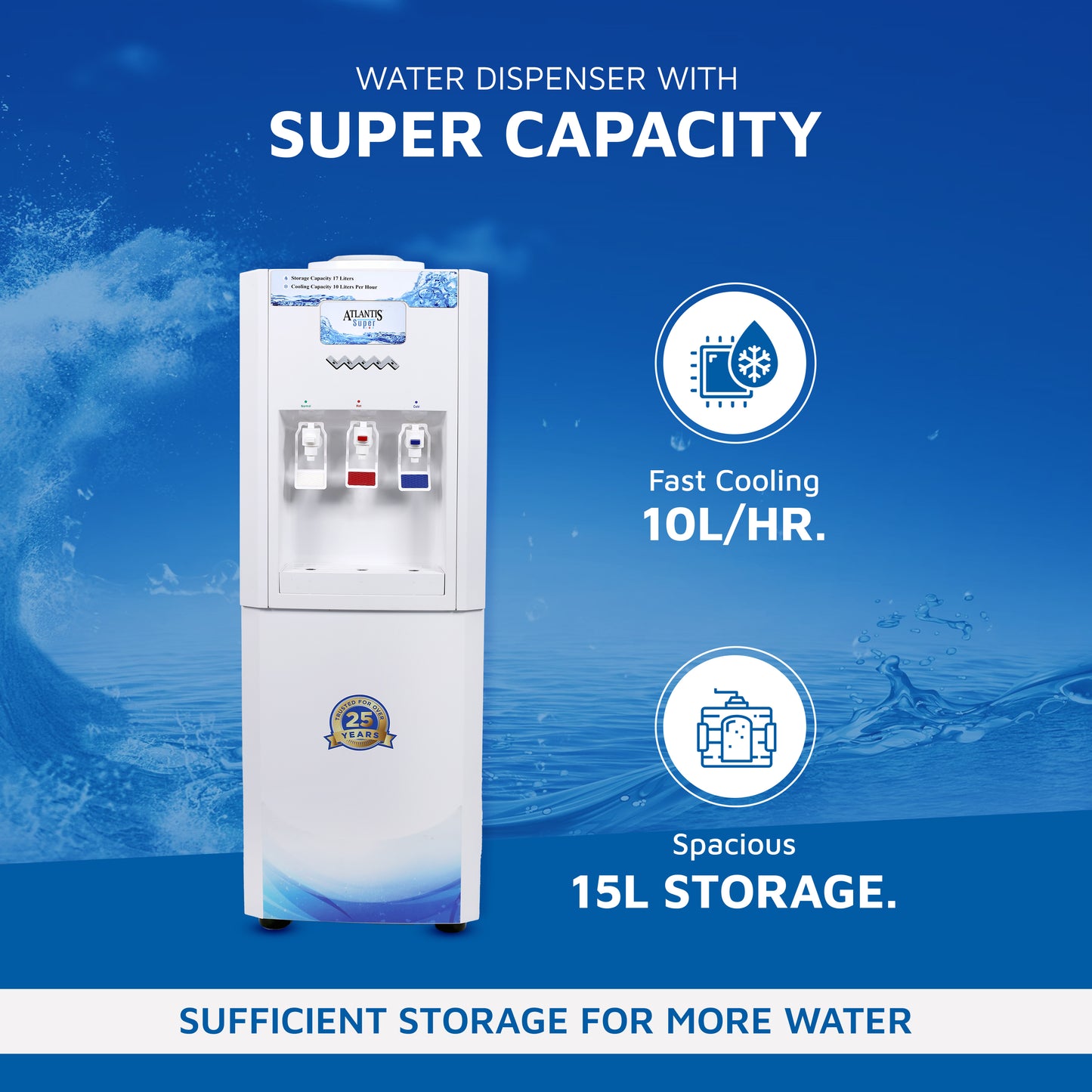 Atlantis SUPER Water Dispenser | Hot, Cold and Normal Water Dispenser