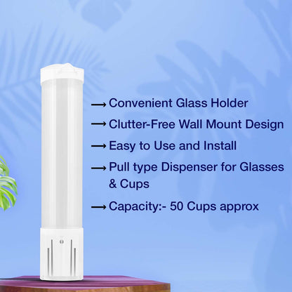 Atlantis Pull Type Wall Mounted Glass Holder | Disposable Cups Holder