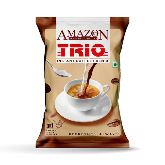 AMAZON Trio 3-in-1 Instant Coffee Premix Powder | Ideal for Vending Machine | Manually Uses Just Adding Hot Water and Stir