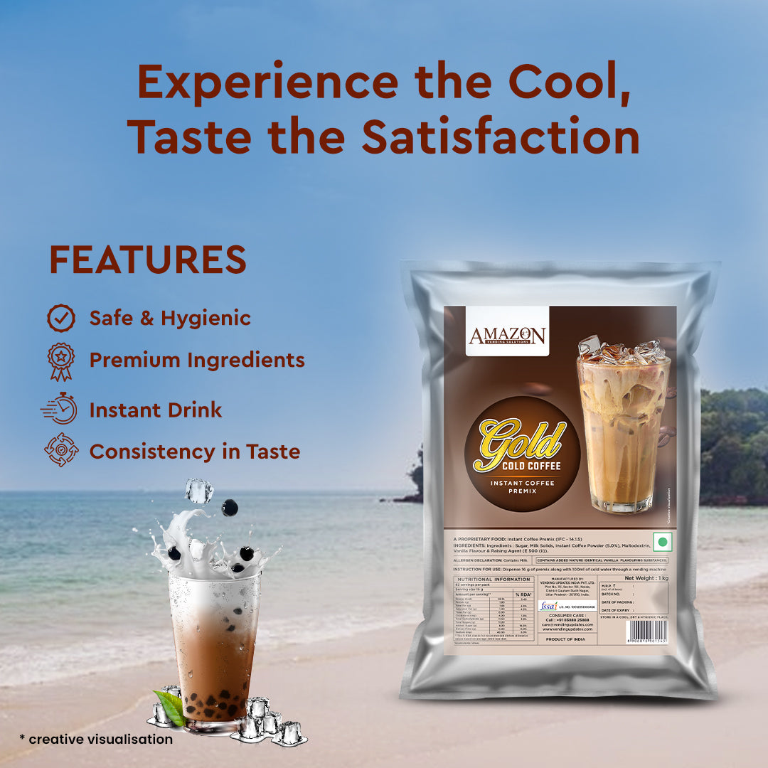 AMAZON Gold Cold Coffee Premix | Just Add Cold Water | Summer Drink