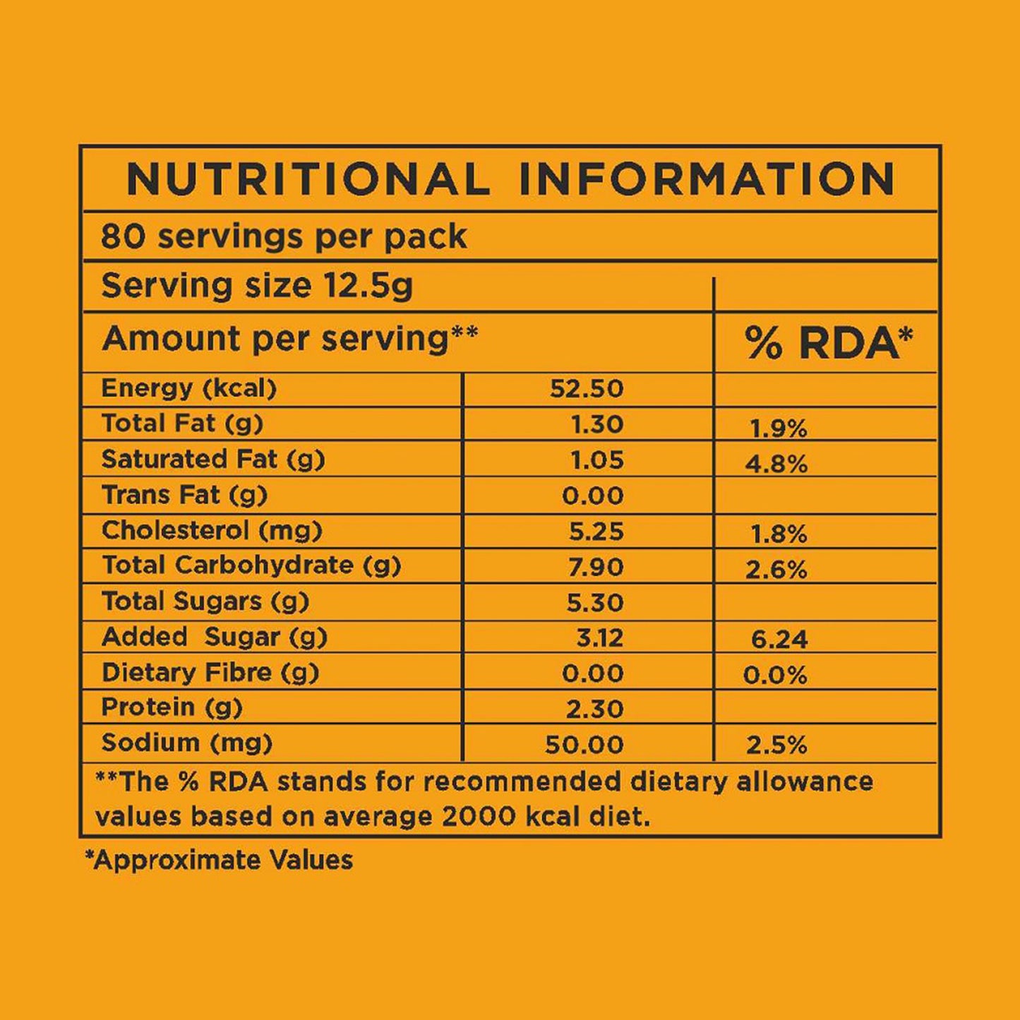 AMAZON Gold Cappuccino Instant 3-in-1 Coffee Premix Nutritional Information 