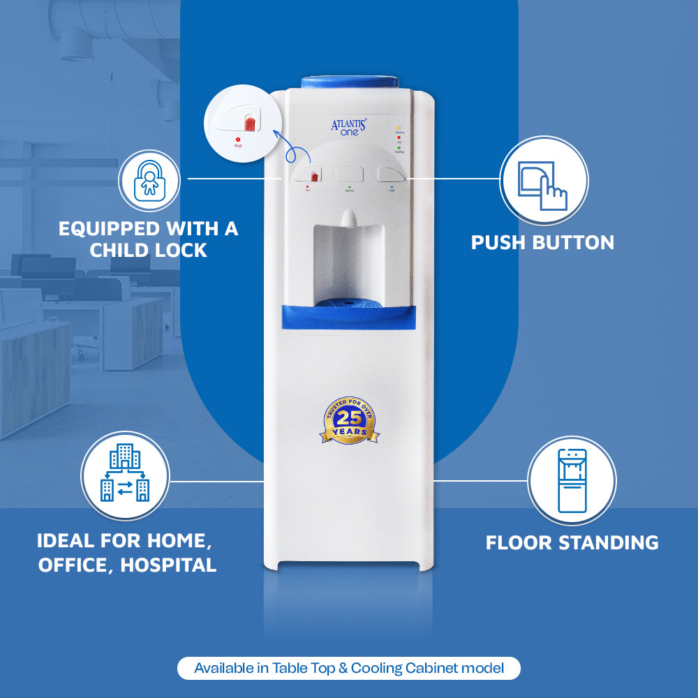 ATLANTIS ONE Floor Standing Water Dispenser | Hot, Normal & Cold- 3 Taps