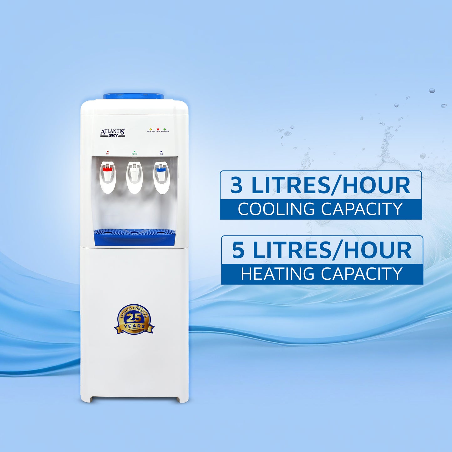 Atlantis SKY Floor Standing Water Dispenser | Hot, Cold and Normal Water Dispenser