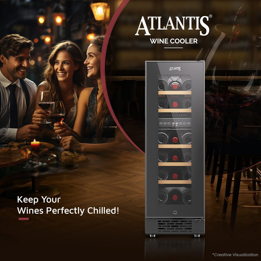 Atlantis Wine Cooler | 17 Wine Bottles Storage | Dual Cooling Zones